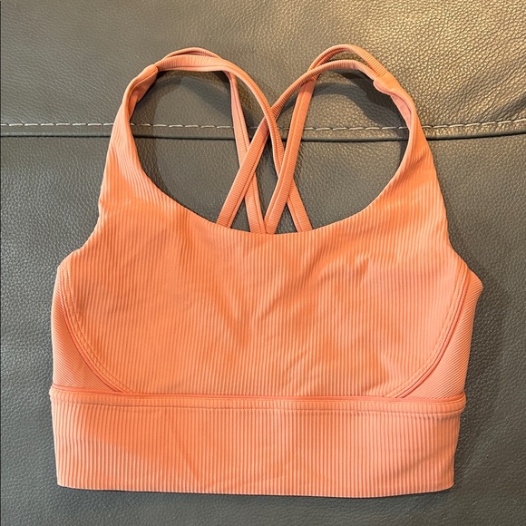 Lululemon Energy Longline Ribbed Bra Peach. Size 6 - Picture 3 of 6